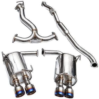 Invidia Q300 Twin Outlet Rolled Titanium Burnt Quad Tip Cat-Back Exhaust WRX 2015-2017