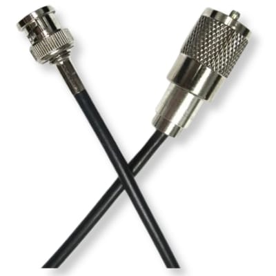 RG58A/U Coax Cable, 50', PL-259 (UHF Male) to BNC Male