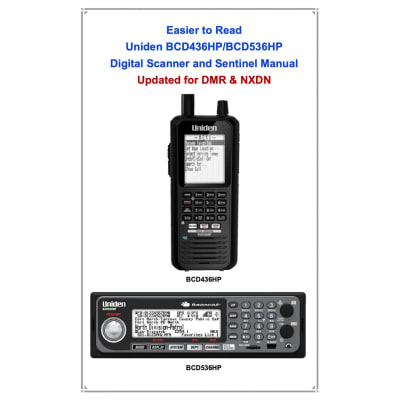 Easier to Read Uniden BCD436HP/536HP Scanner Manual