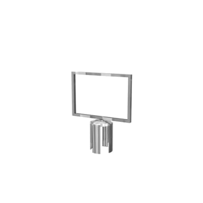 “Horizontal sign frame for retractable belt stanchion post-top mount”