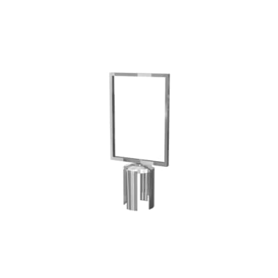 “Vertical stanchion sign frame with post-top adapter for retractable belt barriers”