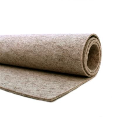 Heather White Wool Felt Roll