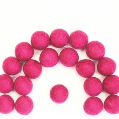 Wool Felt Balls Beads Woolen Fabric 2cm 20mm Dark Red for Home Crafts 10Pcs