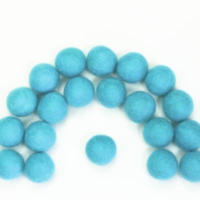 Aqua Blue - 2.5 cm Felt Pom Pom Balls – Wool Jamboree