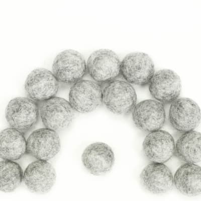 Glaciart One Wool Felt Balls, Felt Ball (60 Pieces) 2.5 Centimeters - 1 inch, Handmade Felted Pure White Color - Bulk Small Puff for Felting and Garl