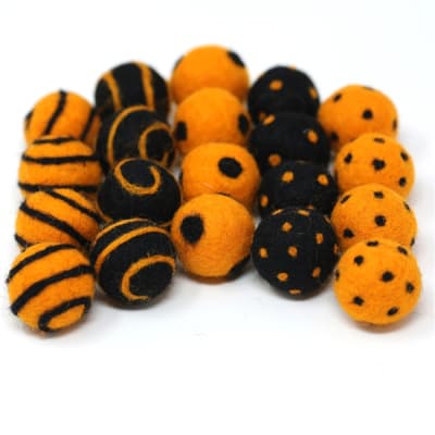 Felt Balls -  Halloween Dots & Swirls
