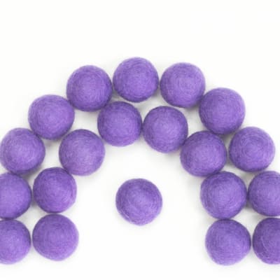 Purple - Wool felt ball 2cm 20mm