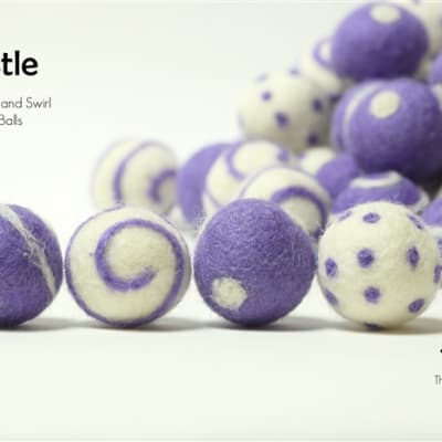Felt Balls -  Thistle Dots & Swirls