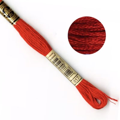 DMC Embroidery Floss - Red (817)