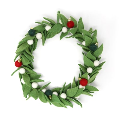 Felt Mistletoe Wreath - Light Bulb 13''