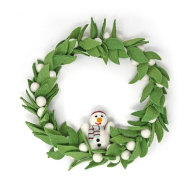 Felt Mistletoe Wreath - Snowman 13''