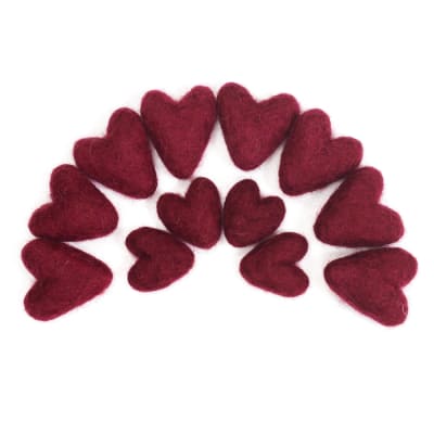 Felt Hearts - Large and Medium Wool Felt Hearts - 9cm Wet Felted Hearts -  6cm Felted Hearts - Felted Hearts - Felt Heart - Wool Felt Hearts