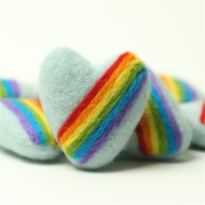 Blue Heart with Rainbow