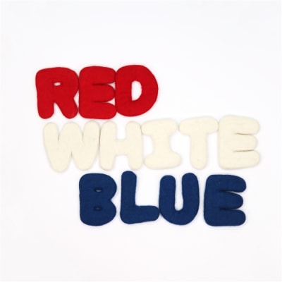 RED WHITE BLUE  Felt Letters
