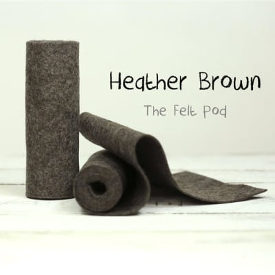 Heather White Wool Felt Roll