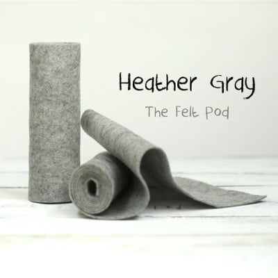 Heather White Wool Felt Roll