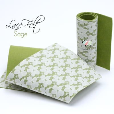 Sage Lace Felt