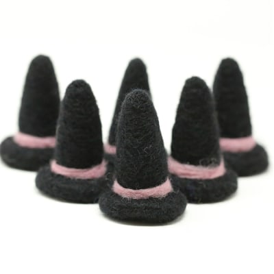 Black Witch Hat Pink Band
