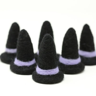Black Witch Hat  Purple Band