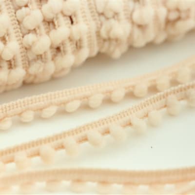 Beige Baby Pom Trim