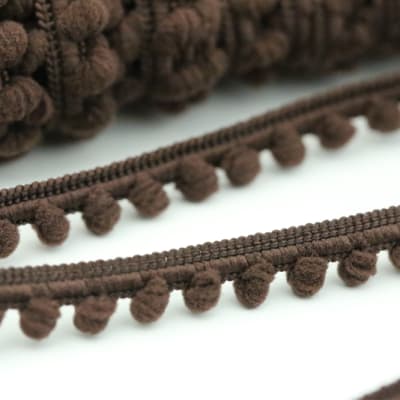 Brown Baby Pom Trim