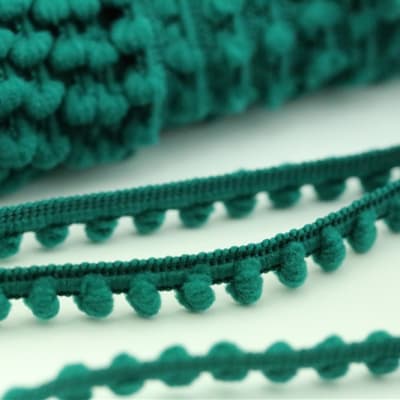Dark Green Baby Pom Trim