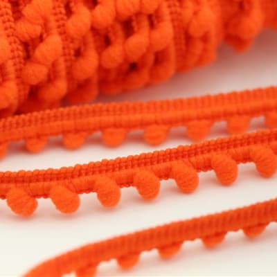 Dark Orange Baby Pom Trim