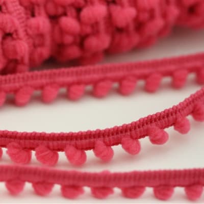 Dark Pink Baby Pom Trim