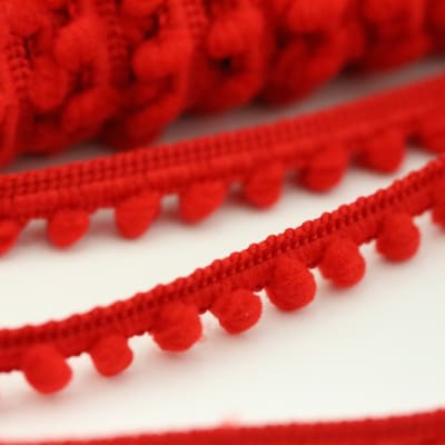 Red Baby Pom Trim