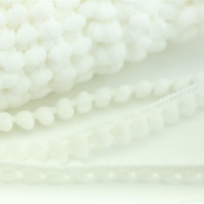 White Baby Pom Trim