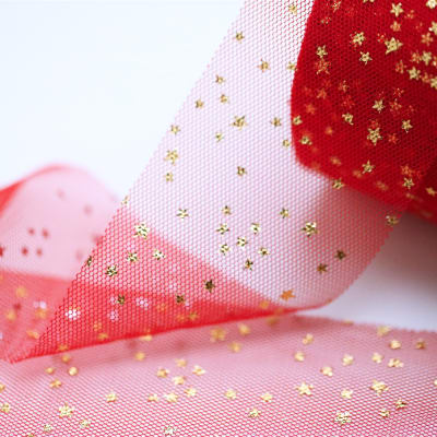 Red Gold Star Tulle