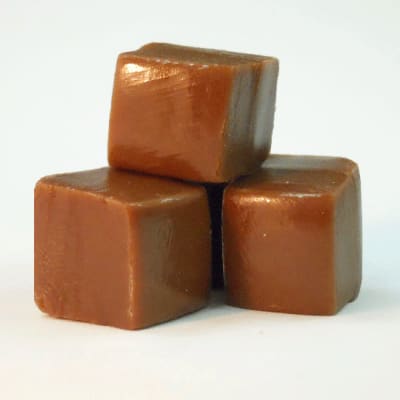 Image of three chocolate Chewy Plain Caramels