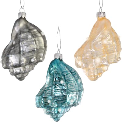 Pearly Conch Shell Glass Ornament