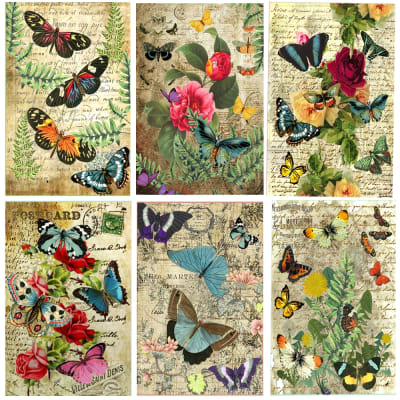 Vintage Butterflies and Florals  Mini Matchboxes