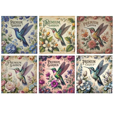 Hummingbird Gardens Square Mini  Matchboxes