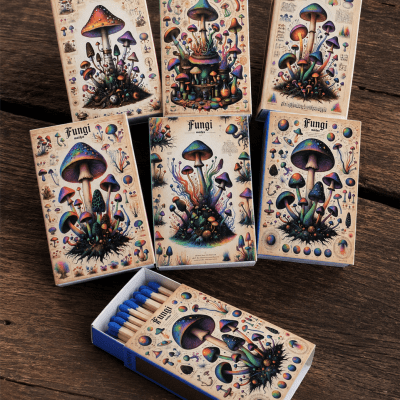 Funghi study matchbox collection Matchboxes