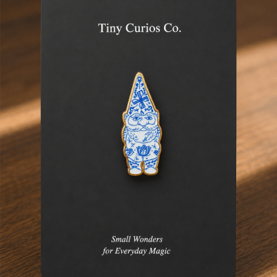 Blue Willow Gnome Pin