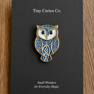Gilded Wisdom Owl Pin