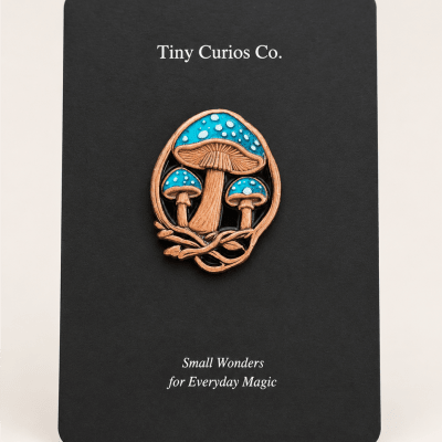 Tealwood Mushroom Trio Pin