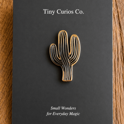 Rose Copper Desert Cactus Pin
