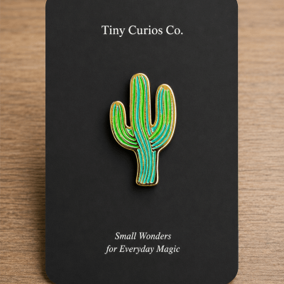 Golden Mojave Cactus Pin