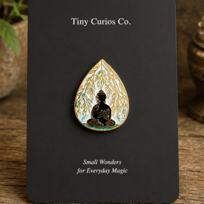 Willow Veil Buddha Pin