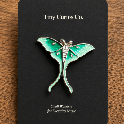 Silver Luna Moonwing Pin