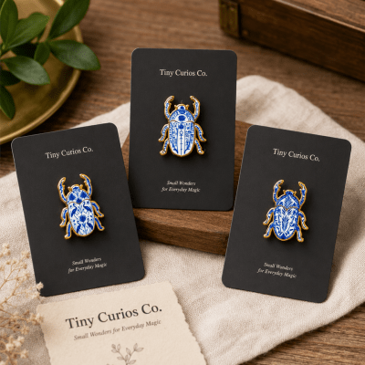 Cobalt Garden Beetle Pin 1Dz