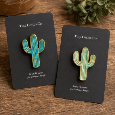 Sunlit Desert Cactus Assorted Pin  1Dz