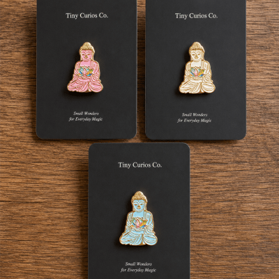 Jewel Lotus Buddha Assorted Pin  1Dz