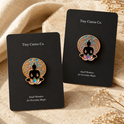 Copper & Gold Rainbow Mandala Assorted Pin  1Dz