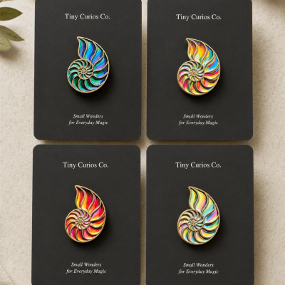 Rainbow Tide Nautilus Assorted Pin  1Dz
