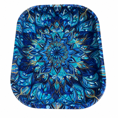 Blue Mandala Metal Tray