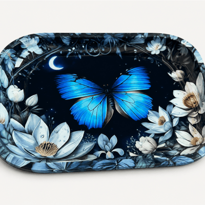 Blue Morpho Moonlit Metal Tray